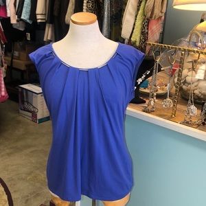 WHBM Purple Cap Sleeve Top w/ Silver Hardware LRG